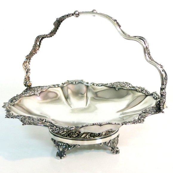 Antique - The Meridan Silver Plate Co. 01663 Bridal Basket - Silver Plate - Picture 1 of 14